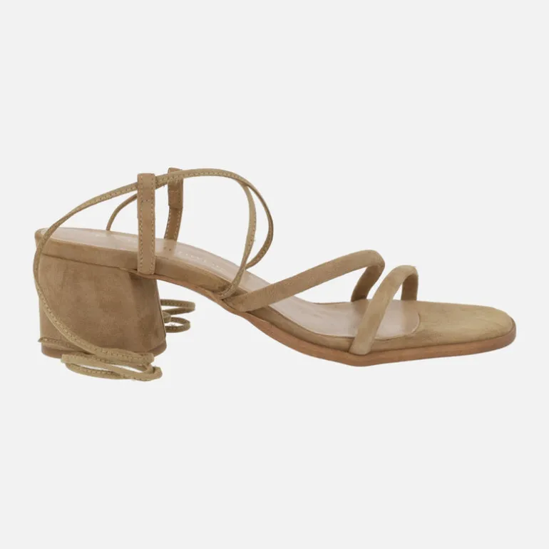 Sandalias de tacón Grecia con cintas para atar
