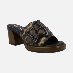 Sandalias de tacón Lil Haley en animal print leopardo