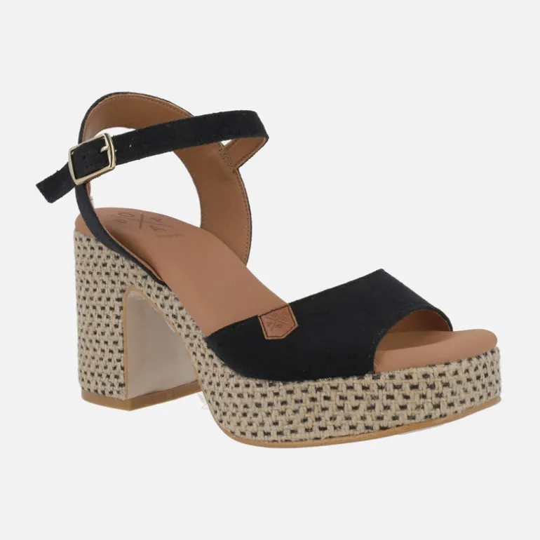 Sandalias de tacón y plataforma Marsella serraje