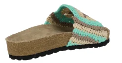 Sandalias de tejido crochet en combinado aqua