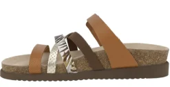 Sandalias de tiras combinadas en tonos tierra Huleda