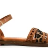 Sandalias de tiras con animal print para mujer