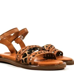 Sandalias de tiras con animal print para mujer