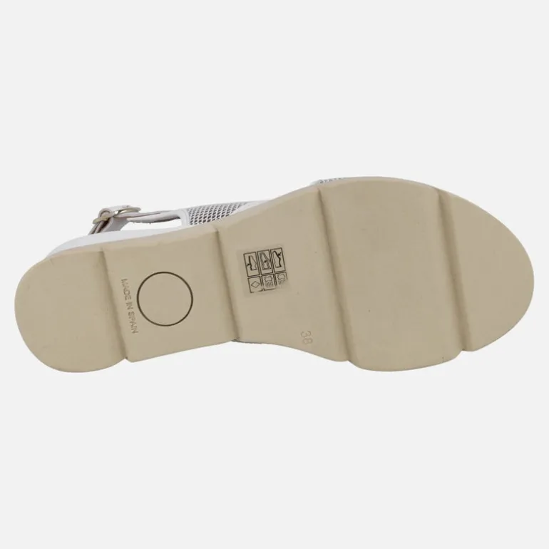 Sandalias de tiras cruzadas en piel y tejido rejilla