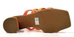Sandalias de tiras en combinado naranja para mujer