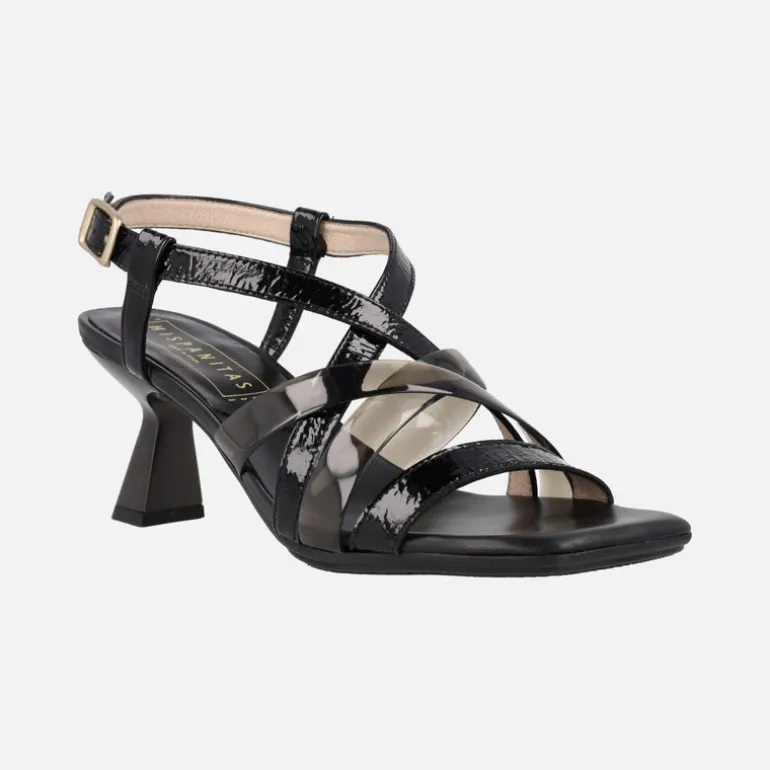 Sandalias de tiras en combinado de piel y vinilo Hispanitas