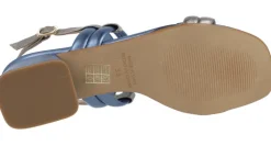 Sandalias de tiras en pieles metalizadas con tacón ancho