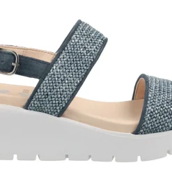 Sandalias de tiras trenzadas de rafia con plataforma