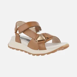 Sandalias deportivas en piel cuero con cierre de velcro Maui