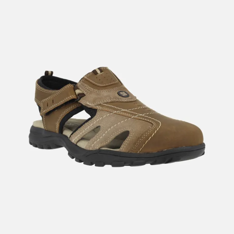 Sandalias deportivas marrones para hombre con cierre de velcro