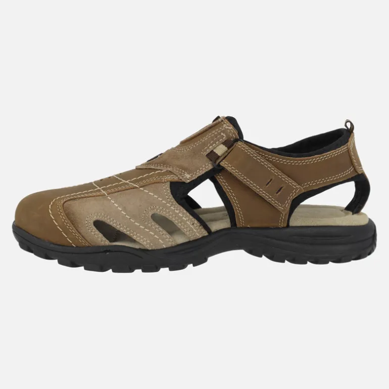 Sandalias deportivas marrones para hombre con cierre de velcro