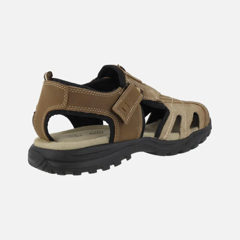 Sandalias deportivas marrones para hombre con cierre de velcro