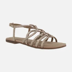 Sandalias doradas de piel trenzada Yakima
