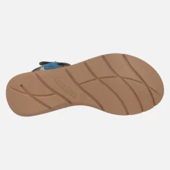 Sandalias en nobuck grabado con cierre de velcros