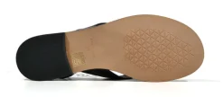 Sandalias esclavas de piel con argolla y cintas
