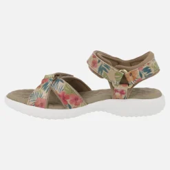 Sandalias estampadas de piel con velcros Noja Tropical