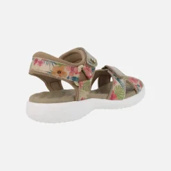 Sandalias estampadas de piel con velcros Noja Tropical
