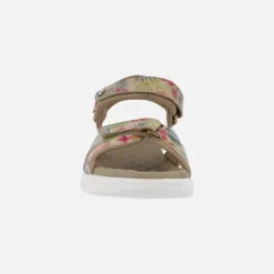 Sandalias estampadas de piel con velcros Noja Tropical