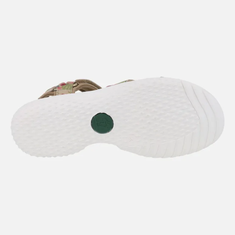 Sandalias estampadas de piel con velcros Noja Tropical
