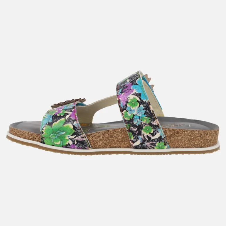 Sandalias estilo bio con estampado de flores Brcyano 224 gris