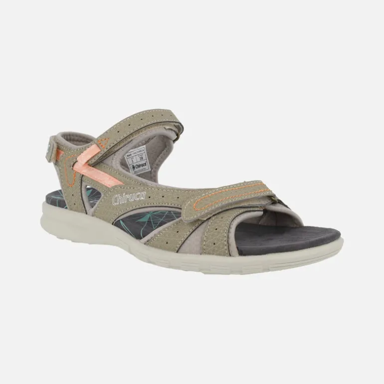 Sandalias Finisterre 04 en tejido beige con cierre de velcros