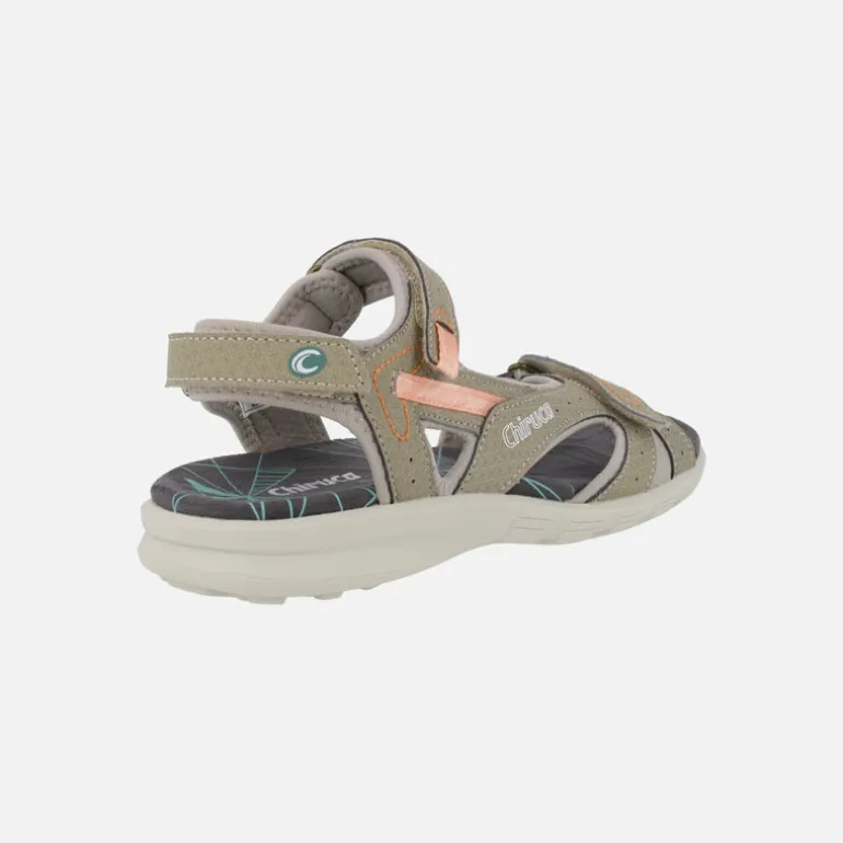 Sandalias Finisterre 04 en tejido beige con cierre de velcros