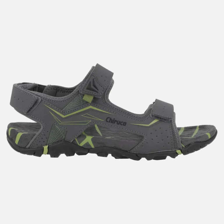 Sandalias grises para hombre con cierres de velcro Jerez 01