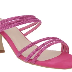 Sandalias mules de ante con tiras de strass Paola