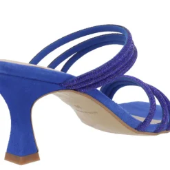 Sandalias mules de ante con tiras de strass Paola
