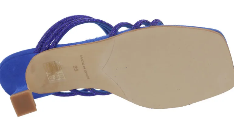 Sandalias mules de ante con tiras de strass Paola