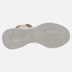 Sandalias multi material con detalles en leopardo y cierre de velcro