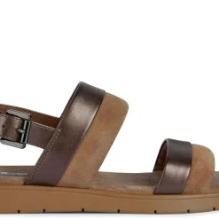 Sandalias multimaterial Dandra Bronce camel