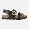 Sandalias negras con hebillas doradas y tira al talón Bolus 252