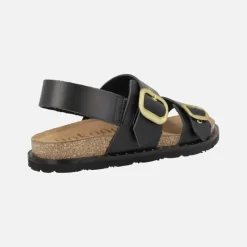 Sandalias negras con hebillas doradas y tira al talón Bolus 252