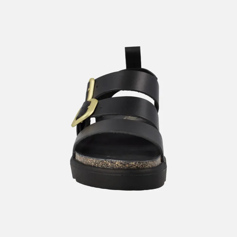 Sandalias negras con hebillas doradas Tunez 127