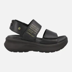 Sandalias negras de piel con plataforma Noah