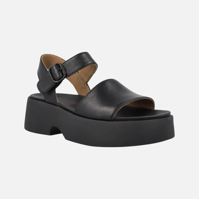 Sandalias negras de piel con plataforma Tasha