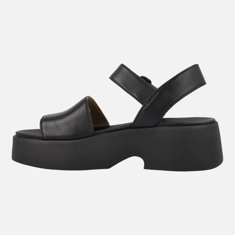 Sandalias negras de piel con plataforma Tasha