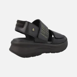 Sandalias negras de piel con plataforma Noah