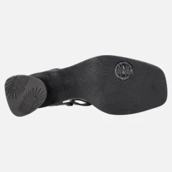 Sandalias negras de piel con tacón Kiara