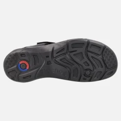 Sandalias negras de piel con cierre de velcro Dozer