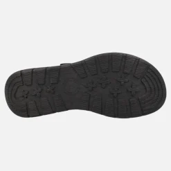 Sandalias negras de piel con plataforma y cierre de velcros Noor