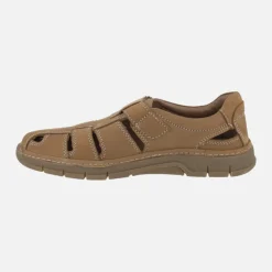 Sandalias para hombre en piel nobuck cuero con cierre de velcros