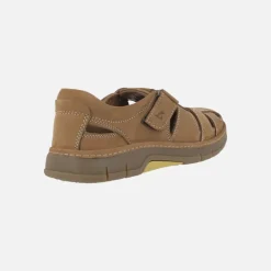 Sandalias para hombre en piel nobuck cuero con cierre de velcros
