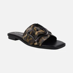 Sandalias planas con estampado leopardo Vibra