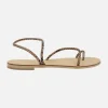 Sandalias planas con tiras snake print