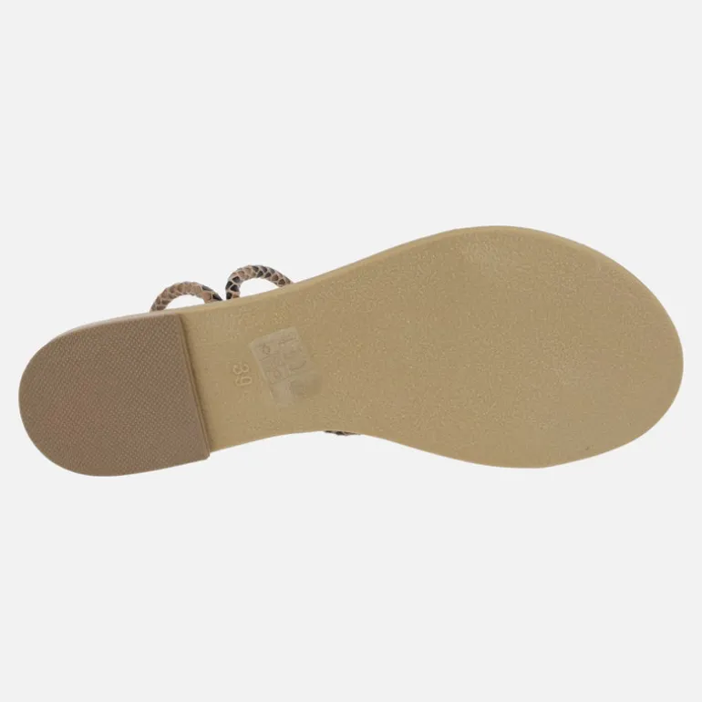 Sandalias planas con tiras snake print