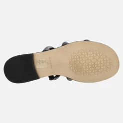Sandalias planas con tiras de strass
