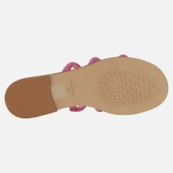 Sandalias planas con tiras de strass