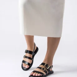 Sandalias planas de piel con hebillas Zorion